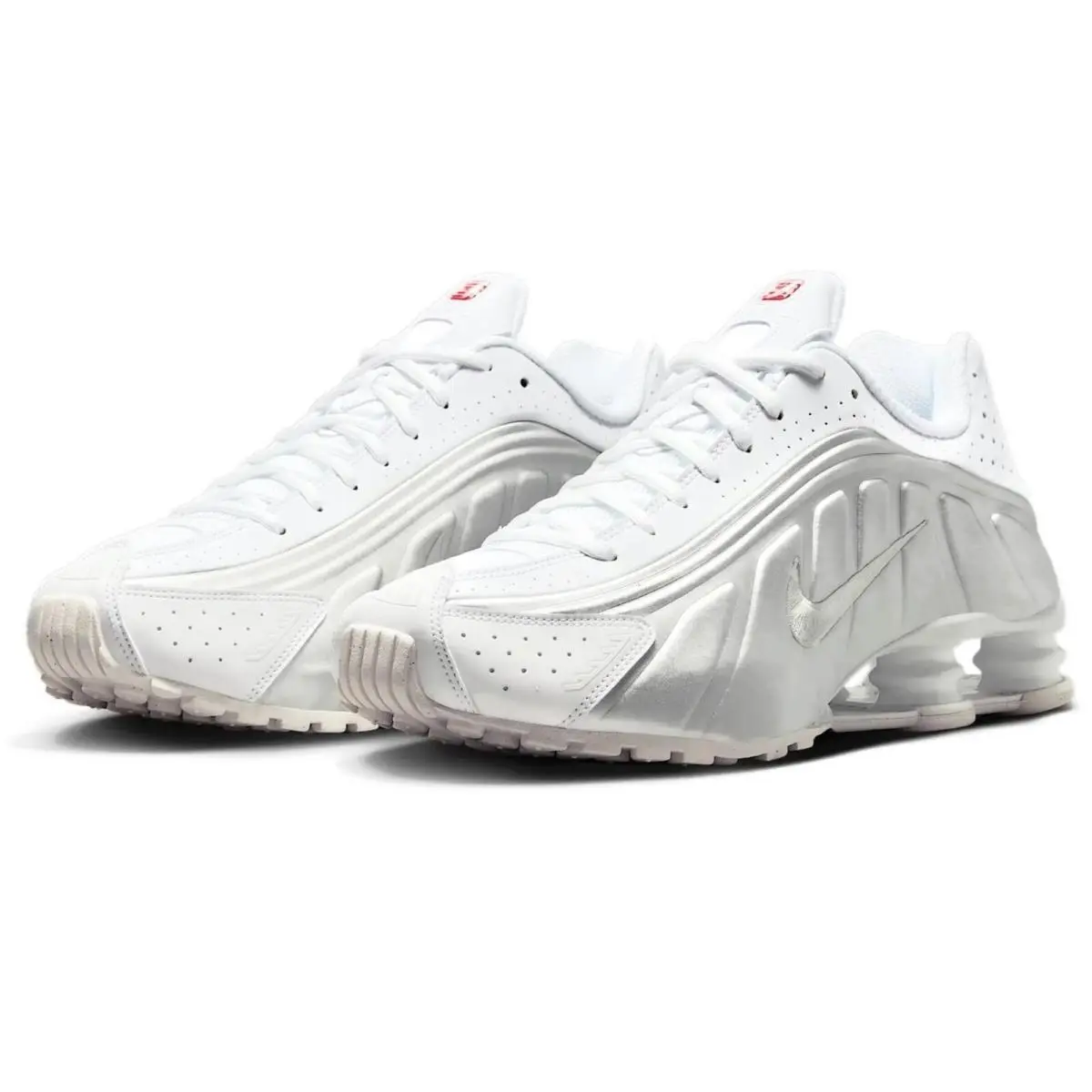 Nike shoes - Nike Shox - Shox - Silver, Maufacturer: White/White/Bright Crimson/Metallic 16