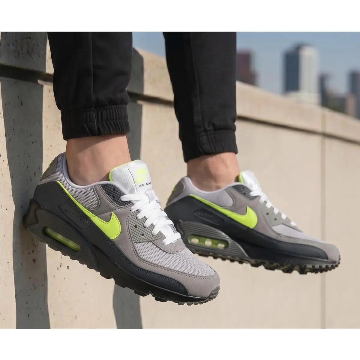 Nike Air Max 90 Retro Men`s Athletic Sneakers White Yellow All Sizes
