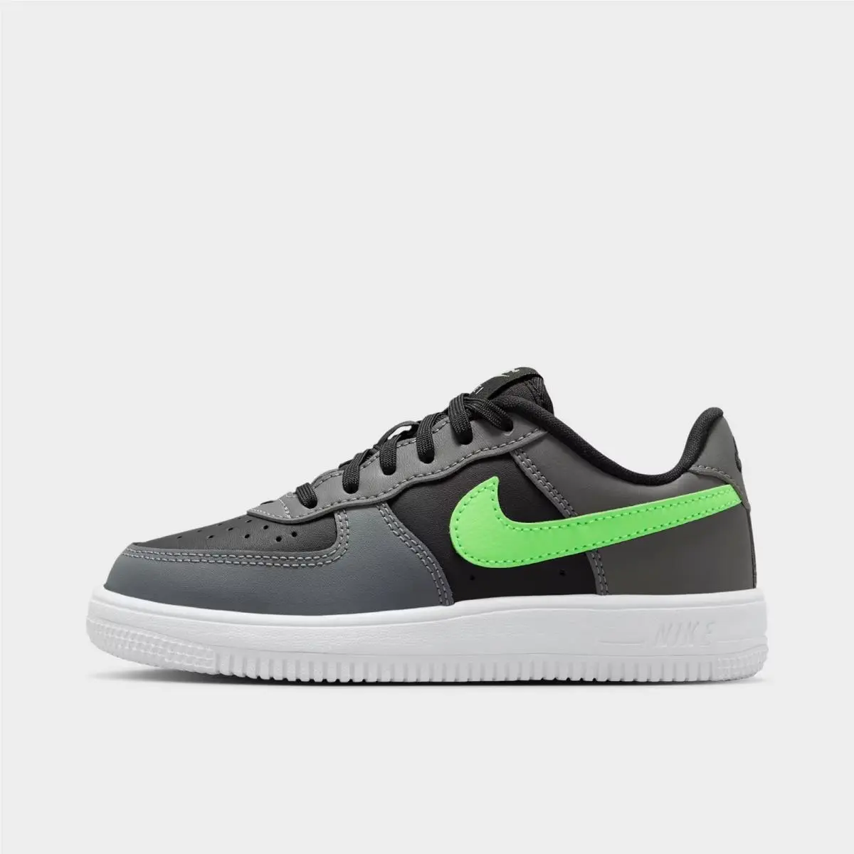 PS Nike Force 1 Black/smoke Grey/white/lime Blast IF1673 003