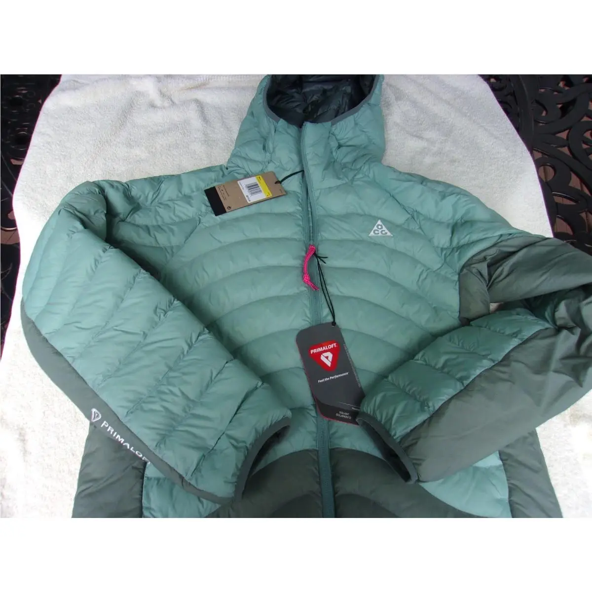 Nike Therma Fit Adv Hoodie Acg Men`s S Green Primaloft Cinch
