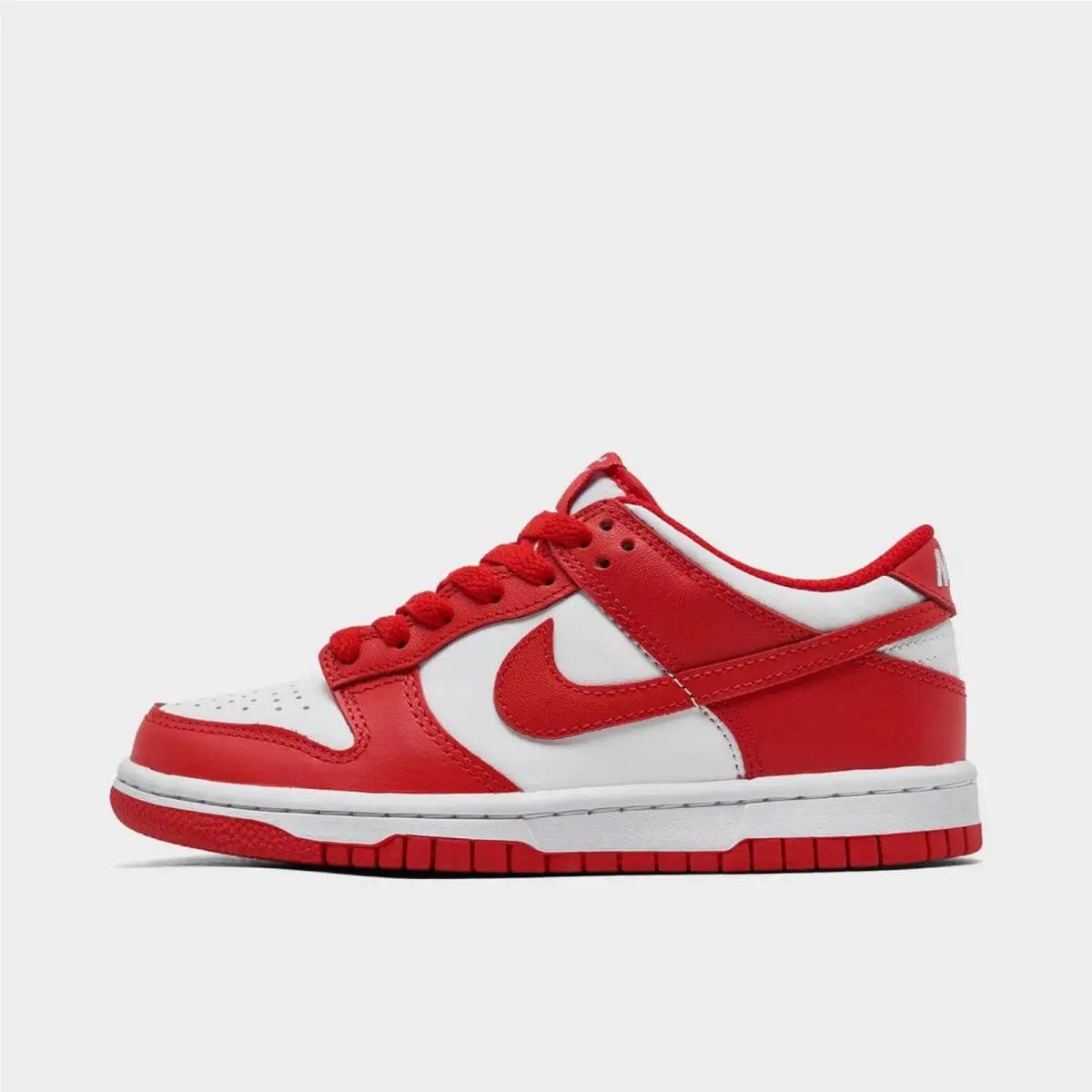 Big Kids` Nike Dunk Low Casual Shoes White/university Red FB9109 119
