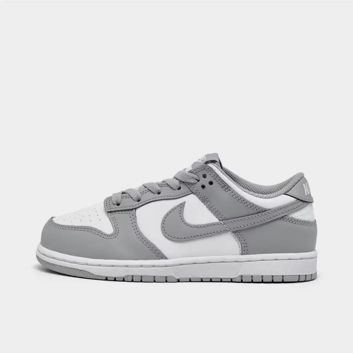 Little Kids` Nike Dunk Low Casual Shoes White/light Smoke Grey FB9108 123