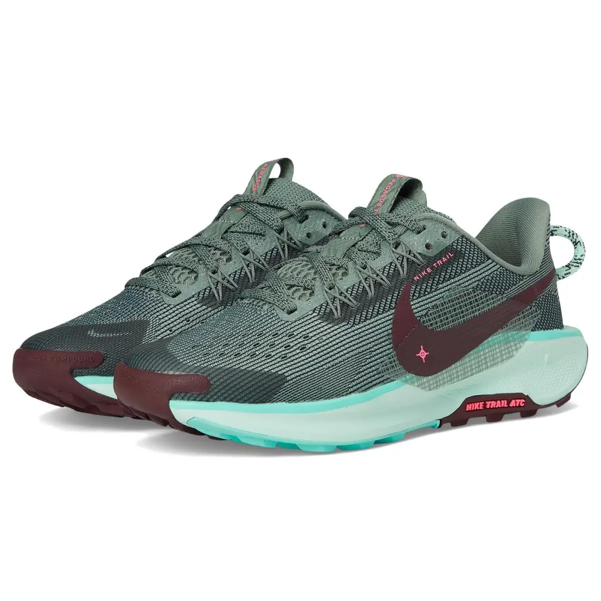 Children Unisex Shoes  Kids Pegasus Trail 5 Little Kid/big Kid Clay Green/Mint Foam/Bleached Turquoise by Nike