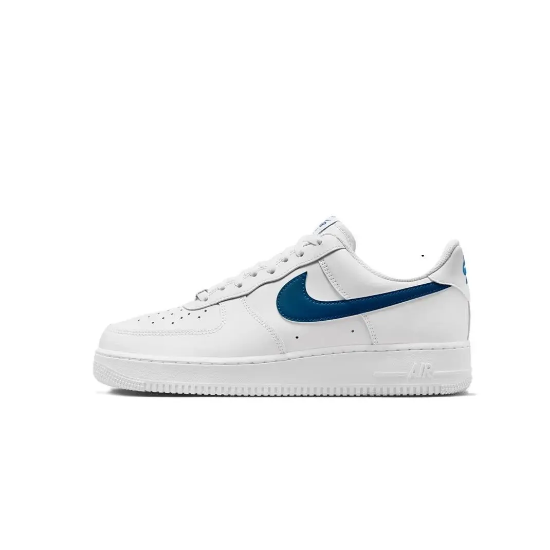 Men`s Nike Air Force 1 `07 White/court Blue-white FJ4146 123 - White/Court Blue-White