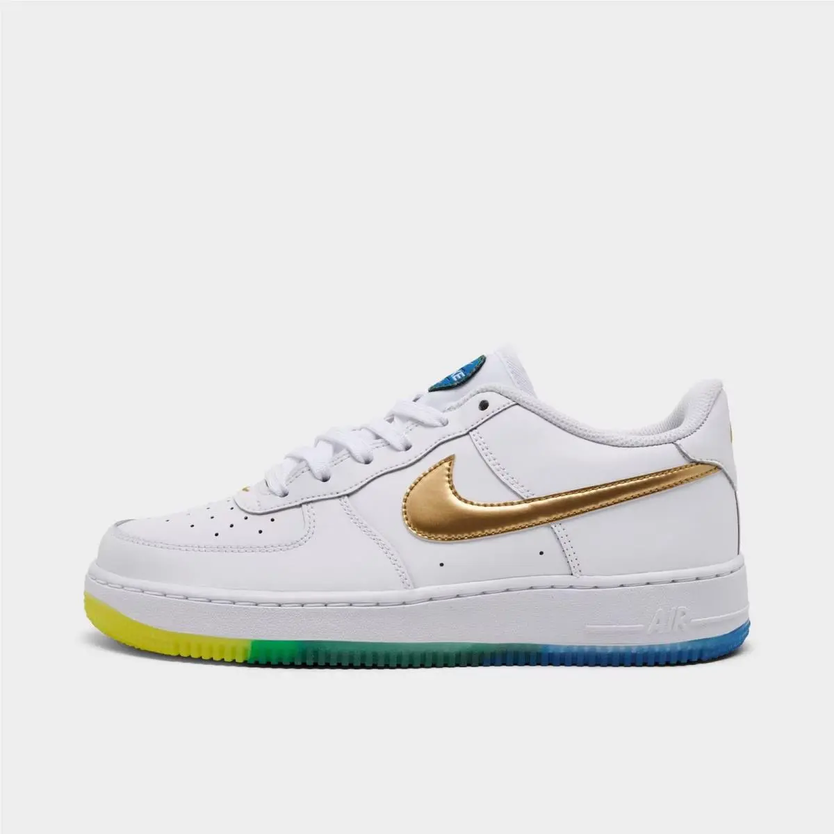 GS Nike Air Force 1 Low White/metallic Gold/soar/sonic Yellow IR3538 100