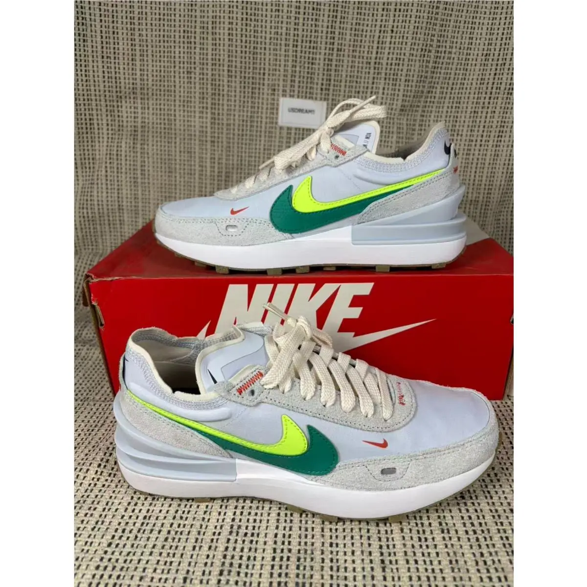 Nike Wmns Nike Waffle One SE `double Swoosh Grey Green` Shoes DX4309-001
