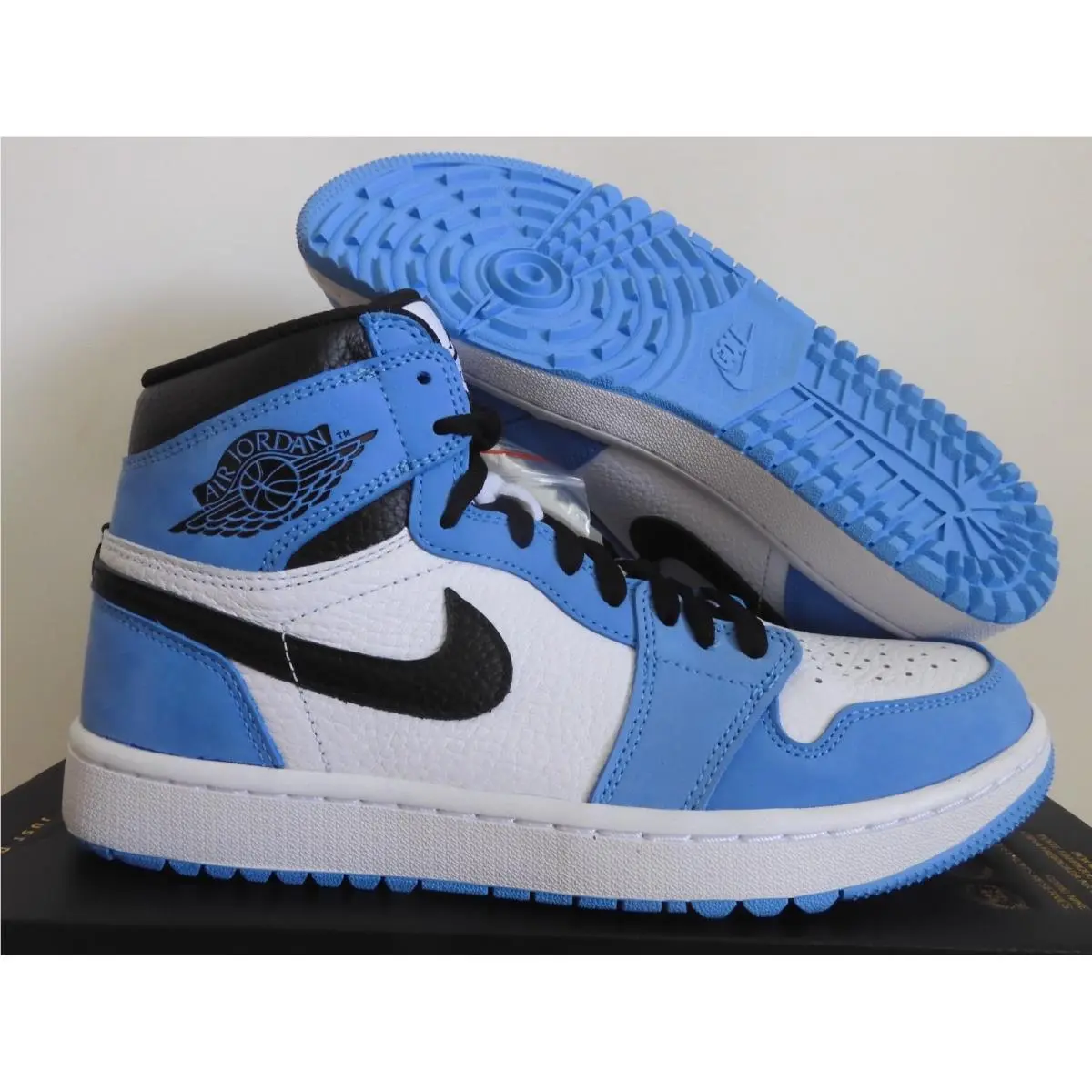 Nike Air Jordan 1 High G Golf Cleats University Blue-black-white DQ0660-400