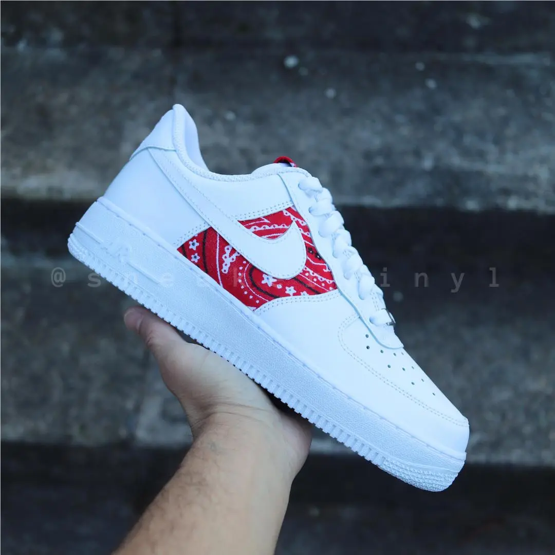 Nike Custom Air Force One Red Bandana