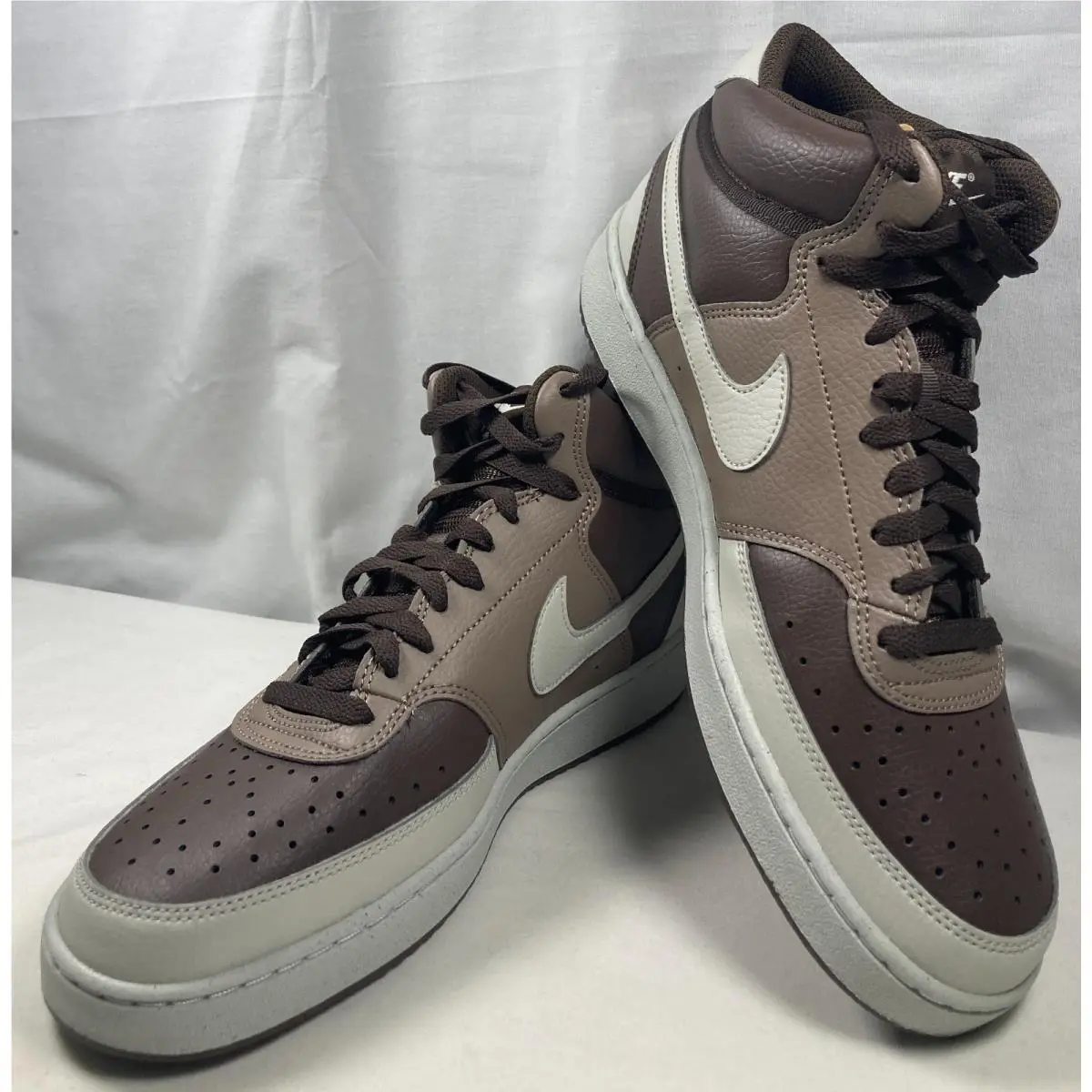 Men`s Nike Court Vision Mid NN DN3577-200 Baroque Brown/light Bone Assorted