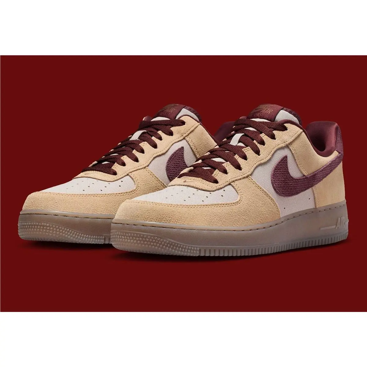 Nike Air Force 1 Low `07 Premium Linen Men`s Brown Sports Sneaker IQ3408-286