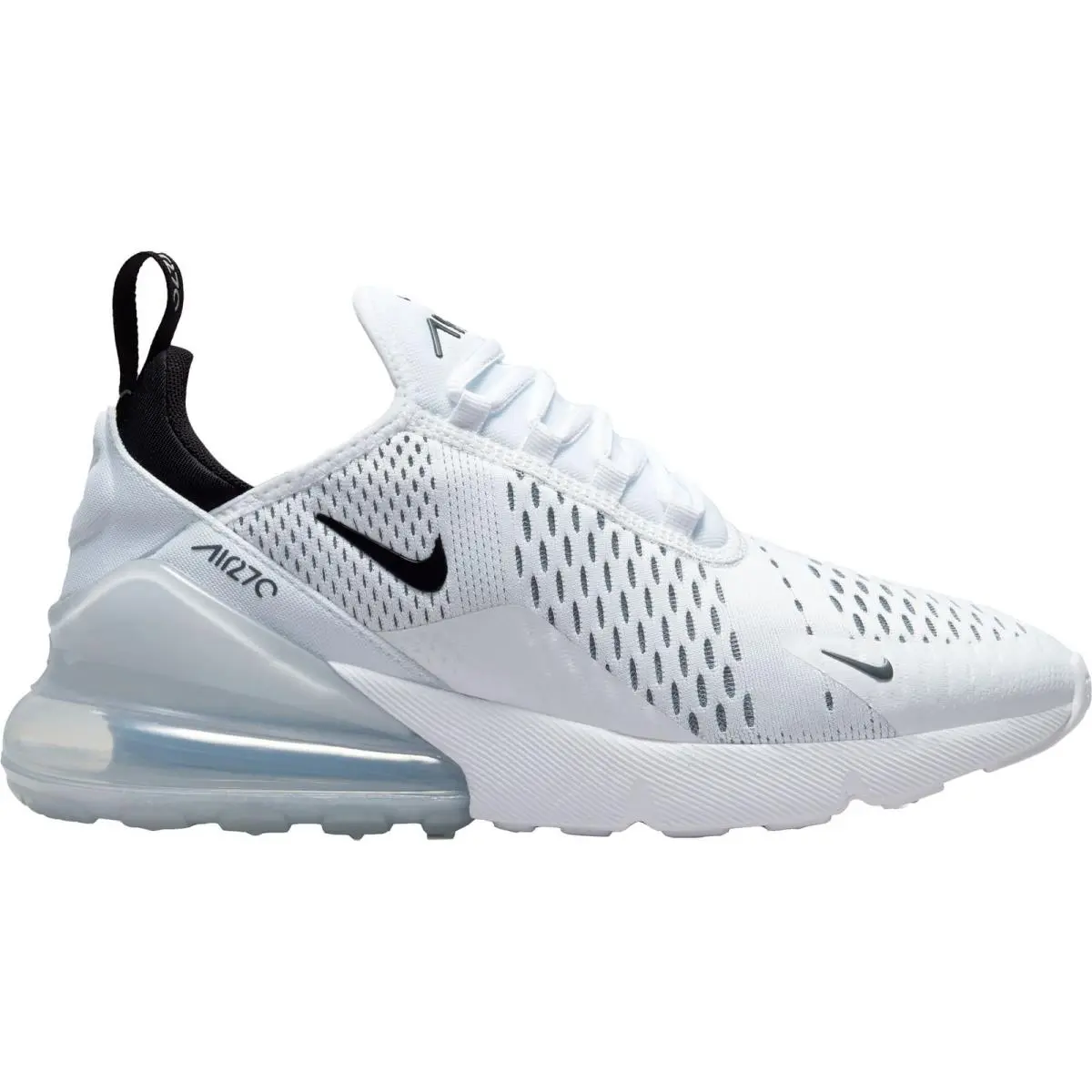 Nike Air Max 270 Womens Low Top Sneaker White White Black Size 5-11 AH6789-100