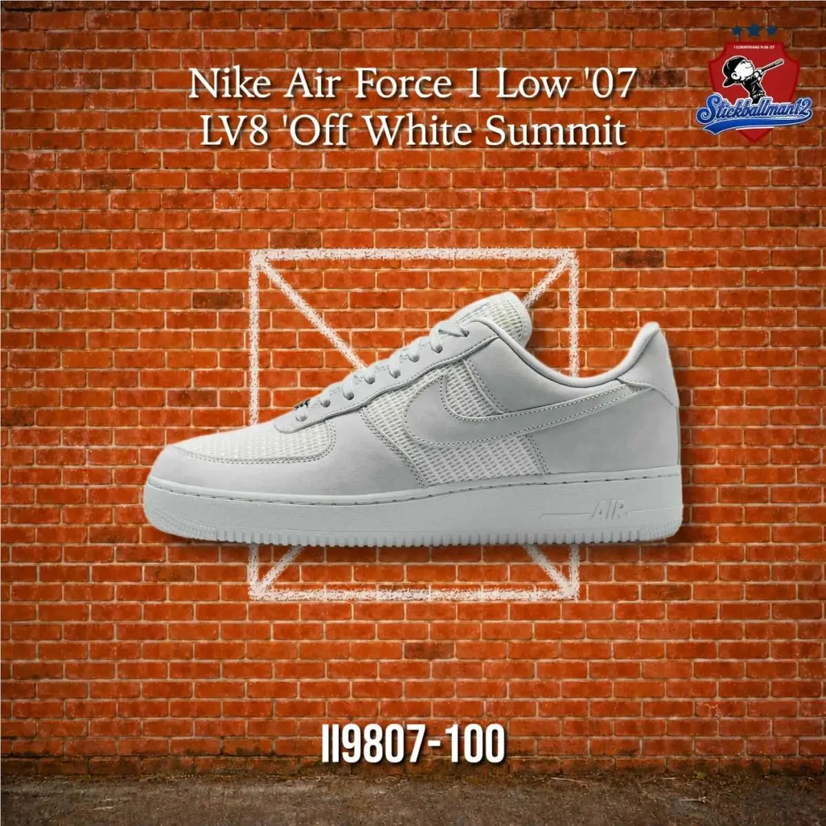 Nike Air Force 1 Low `07 LV8 Off White Summit White II9807-100 - Multicolor