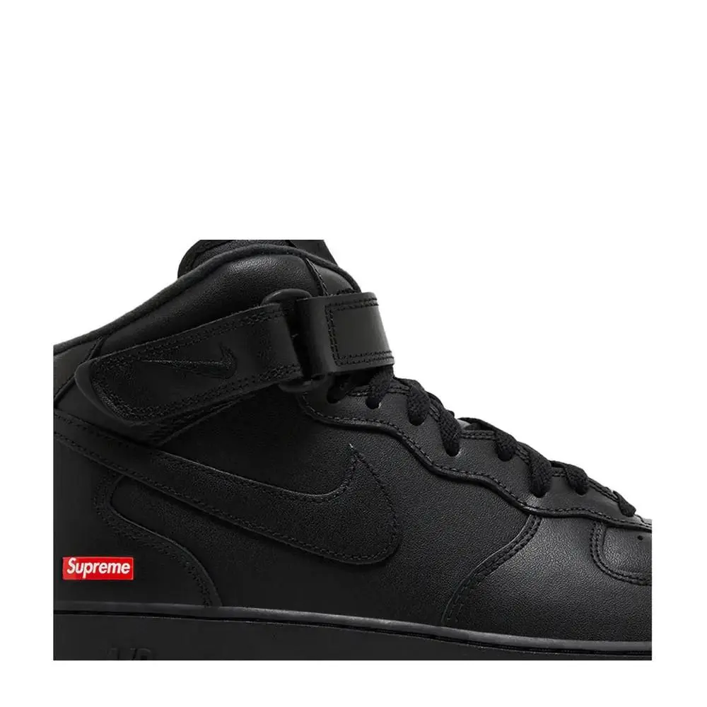 Nike shoes - Nike Air Force 1 Mid x Supreme Box Logo Triple Black - FZ8784-001 - Black 2