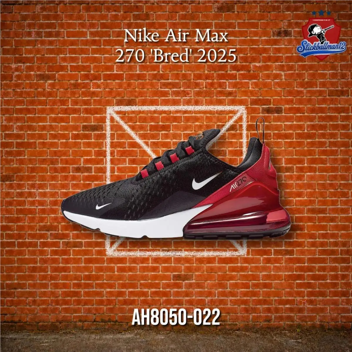 Nike Air Max 270 `bred` 2025 AH8050-022 25