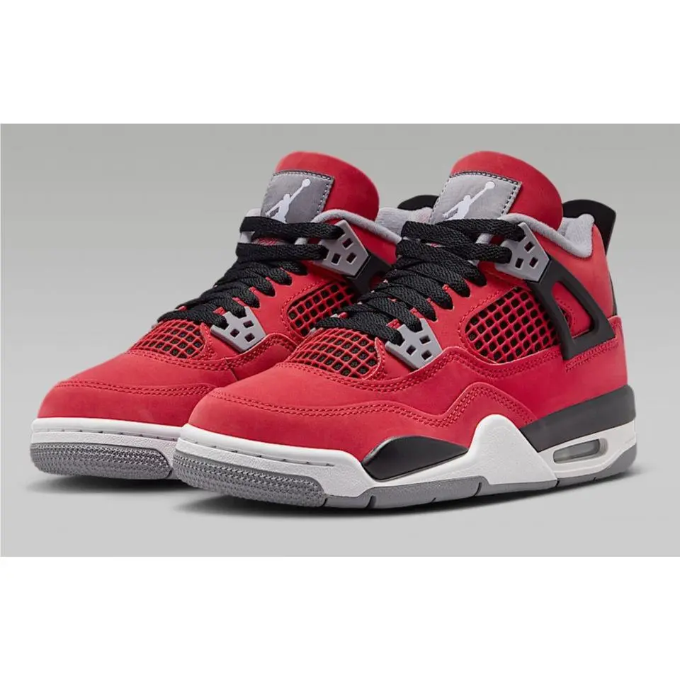 Air Jordan 4 Retro Toro Bravo GS Women`s Red Sports Sneaker FQ8213-600 4 Kids / 5.5 Women’s by Nike