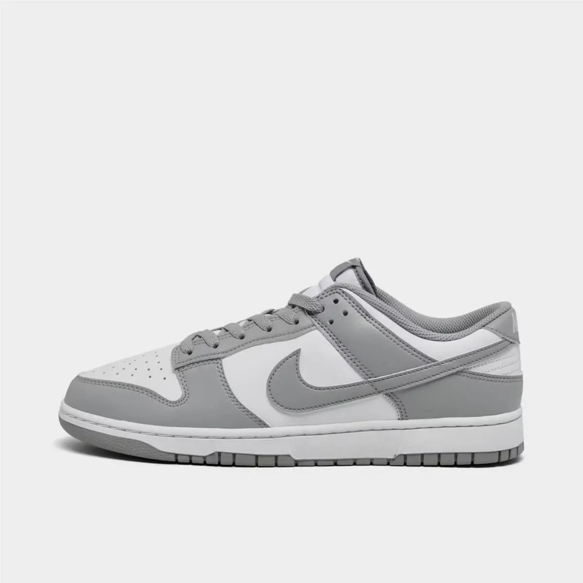 Men`s Nike Dunk Low Retro Casual Shoes White/white/light Smoke Grey HF5441 105
