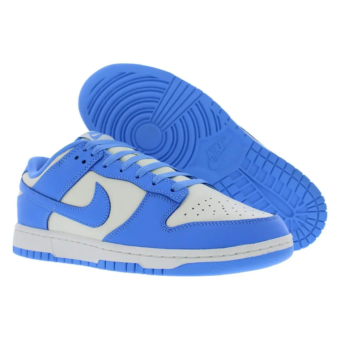 Nike Dunk Low Retro Leather Mens Shoes - Coconut Milk/University Blue, Main: Blue