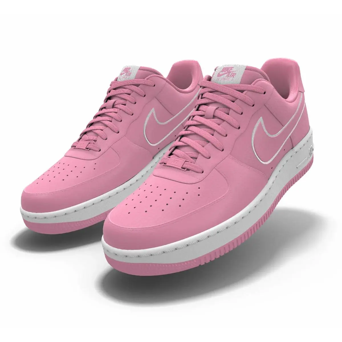 195 Mens Nike Air Force 1 Low Pink Grapefruit Custom Leather Shoes