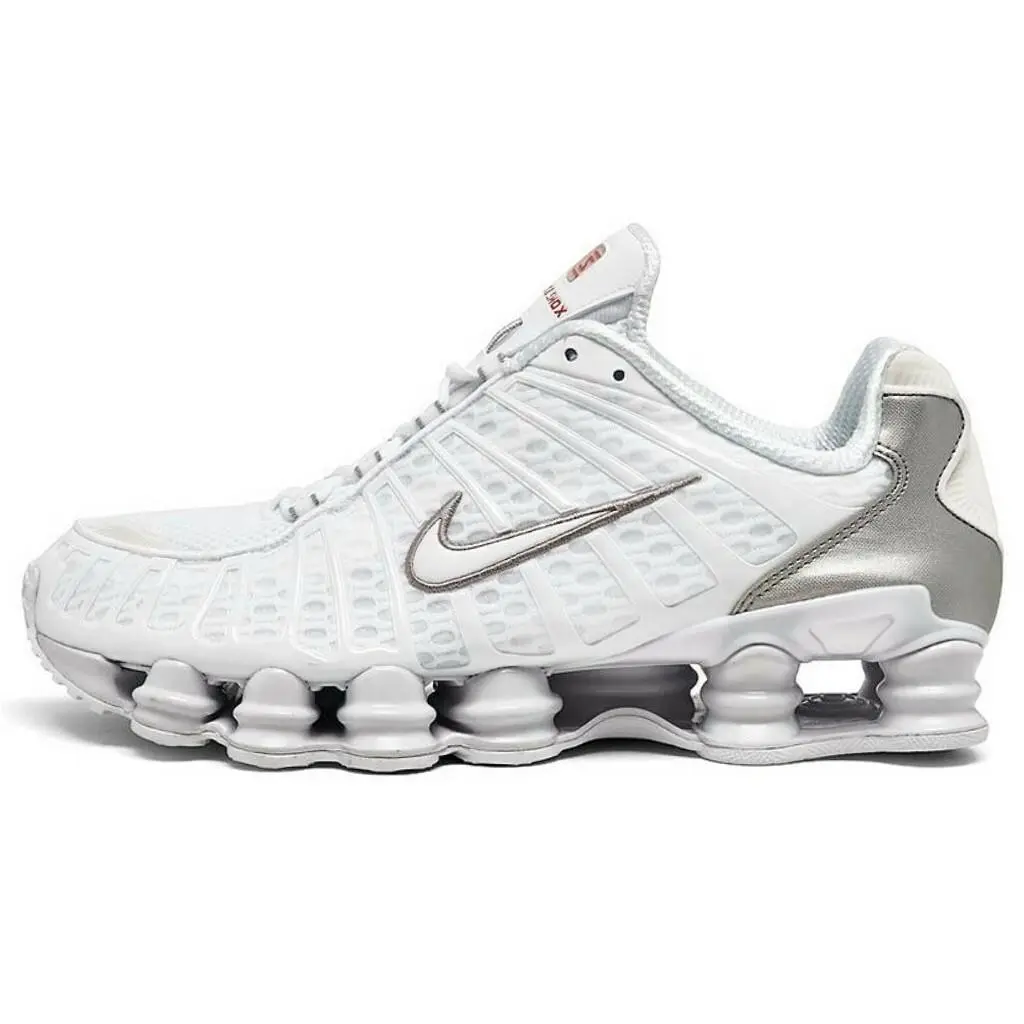 Nike shoes - Nike Shox - Shox - White, Maufacturer: White/Metallic Silver/Max Orange 1
