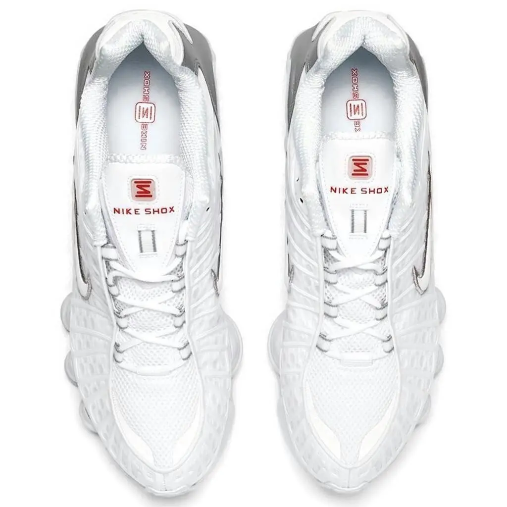 Nike shoes - Nike Shox - Shox - White, Maufacturer: White/Metallic Silver/Max Orange 3