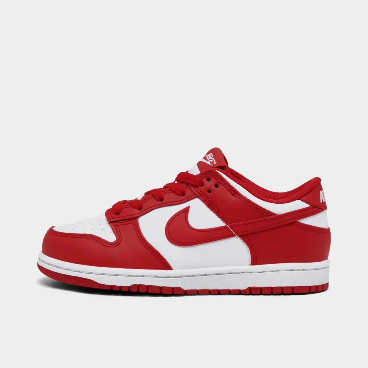 Little Kids` Nike Dunk Low Casual Shoes White/university Red FB9108 119
