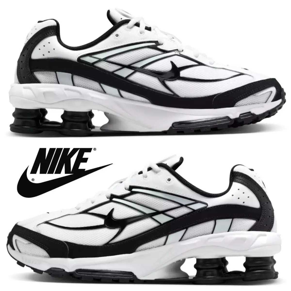 Nike shoes - Nike Shox - Shox - White, Maufacturer: Black/White/White 11