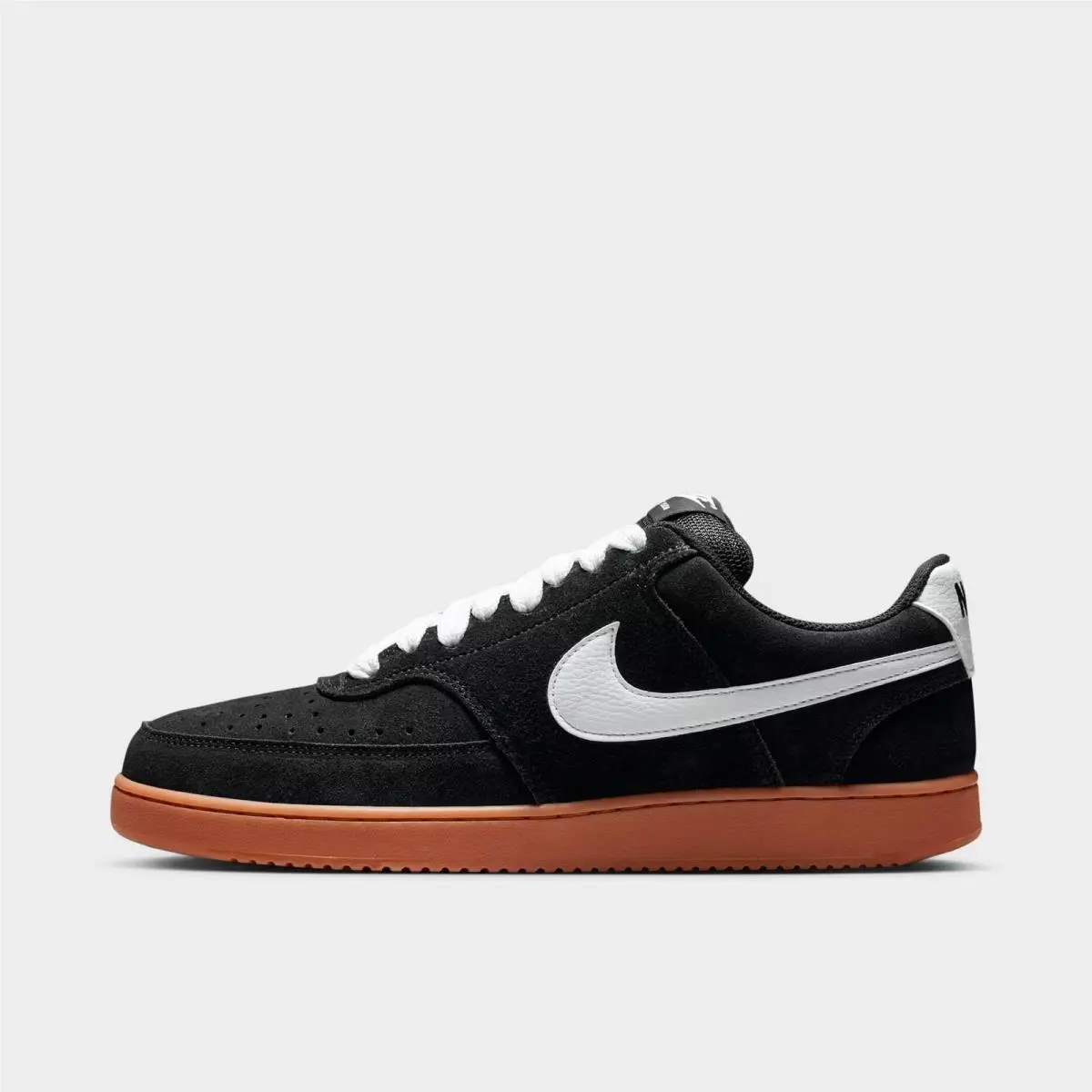 Nike Court Vision Low FL Casual Shoes Black/gum Medium Brown/white IO7727 001