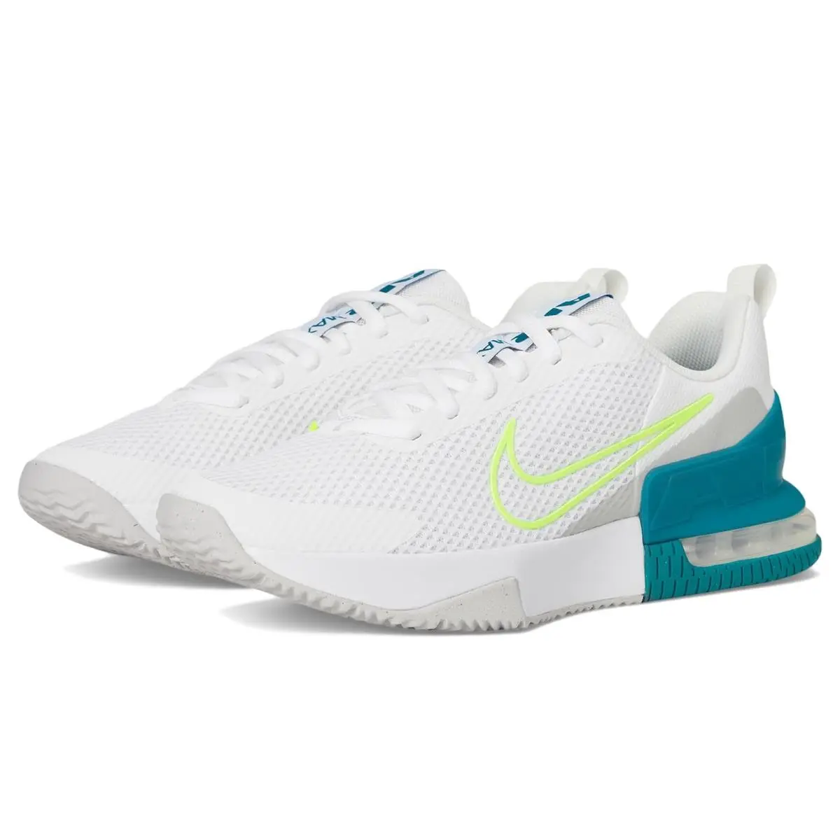 Man`s Sneakers Athletic Shoes  Air Max Alpha Trainer 6 White/Hot Lime/Bright Spruce/Grey Fog by Nike