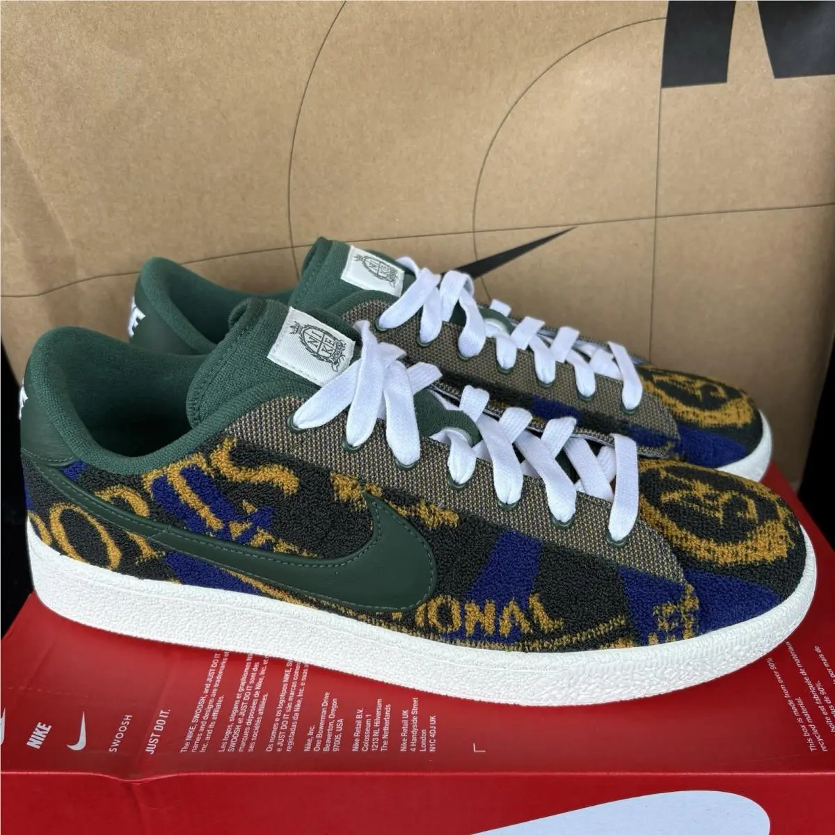 Nike Tennis Classic Prm Terry White/sail Multicolor Nby IR1114-300 Men Sz 10