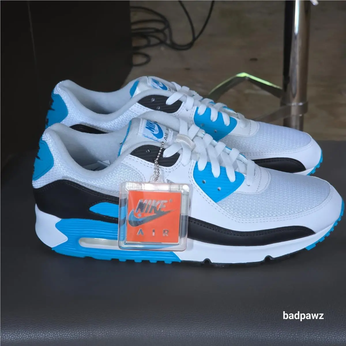 Nike shoes - Nike Air Max 90 - Air Max - CJ6779-100 - Blue, Manufacturer: White/Black/Grey Fog/Laser Blue (UPC: 0194276554883) 3