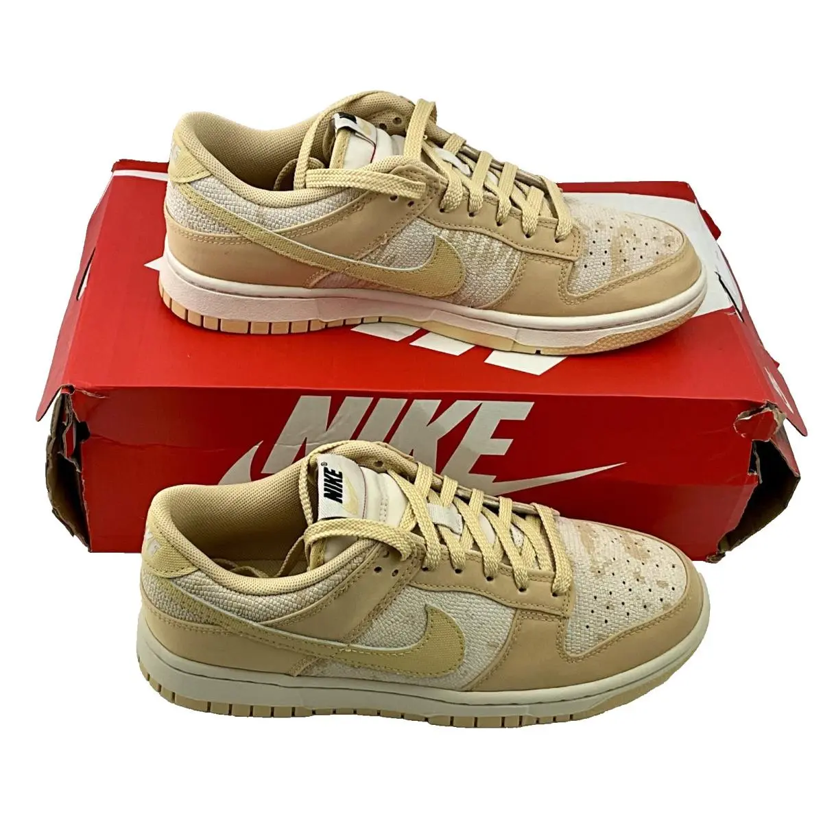 Dunk Low Light Orewood Snakeskin Beige Sneakers HJ5777-101 Women`s Size 8 by Nike