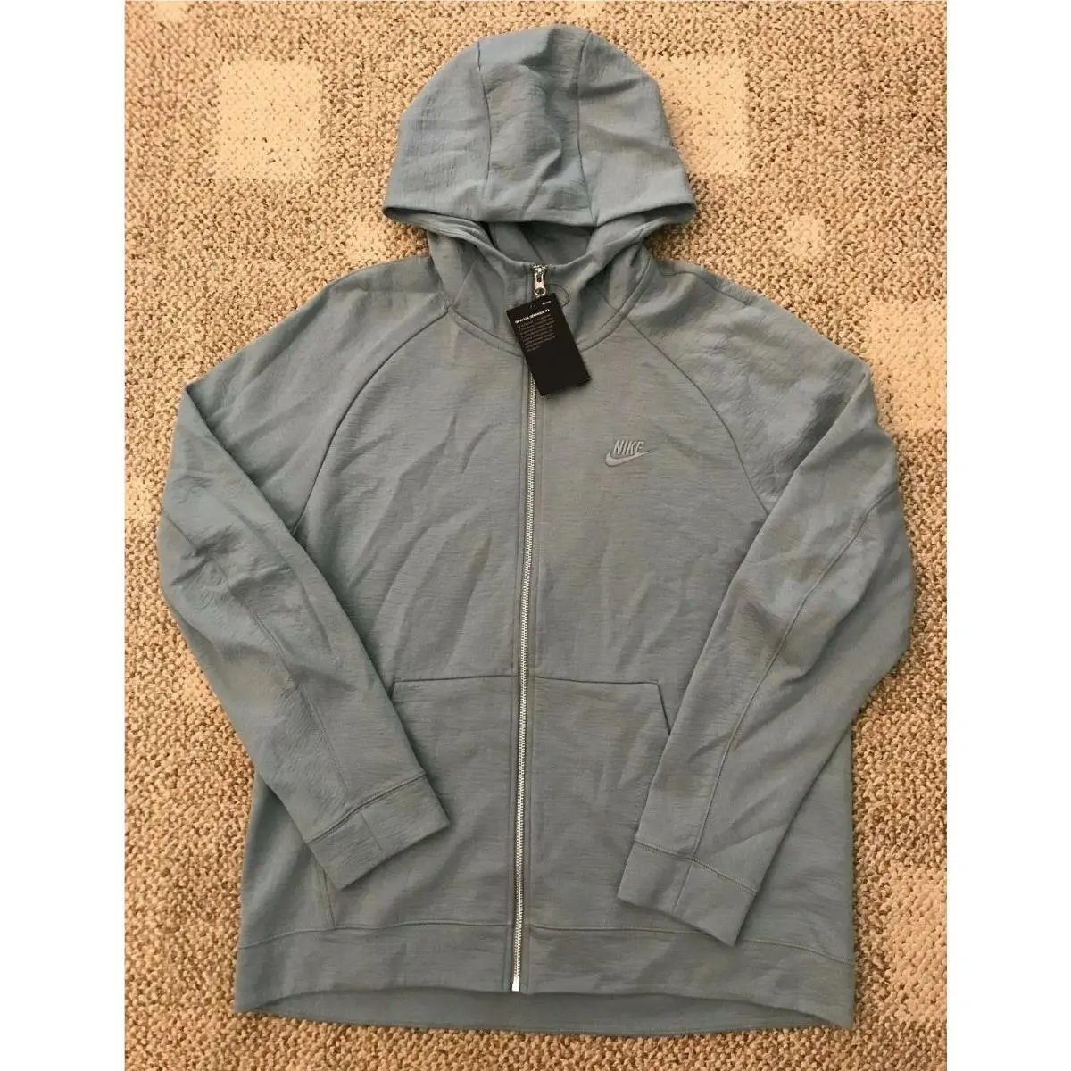 Nike Hoodie Sweatshirt Jacket Premium Full Zip Blue AR3186-041 Men`s M