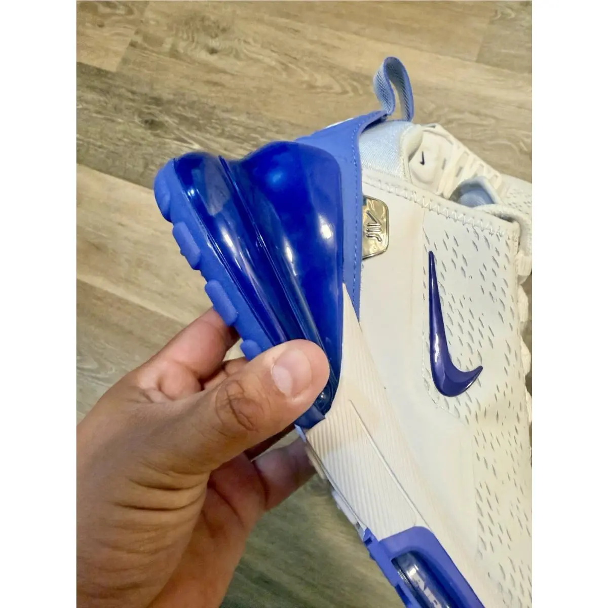 Nike shoes - Nike Air Max 270 Premium - IO9884-107 - White / Football Grey / Sapphire / Metallic Silver (UPC: 198728483844) 8