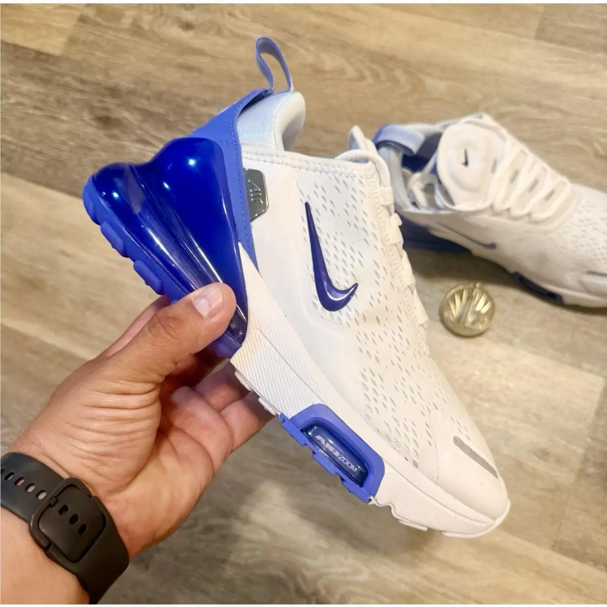 Nike shoes - Nike Air Max 270 Premium - IO9884-107 - White / Football Grey / Sapphire / Metallic Silver (UPC: 198728483844) 9