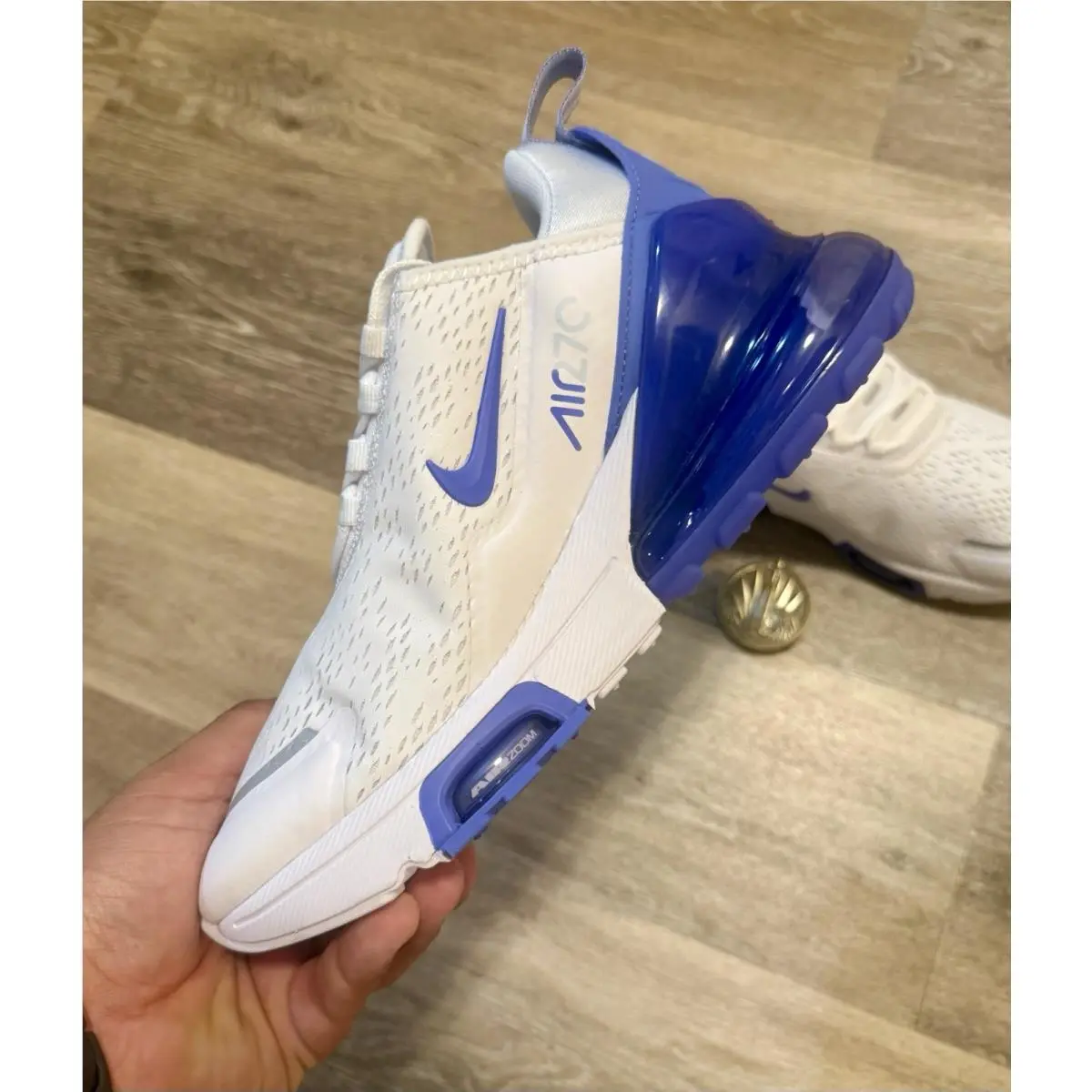 Nike shoes - Nike Air Max 270 Premium - IO9884-107 - White / Football Grey / Sapphire / Metallic Silver (UPC: 198728483844) 4