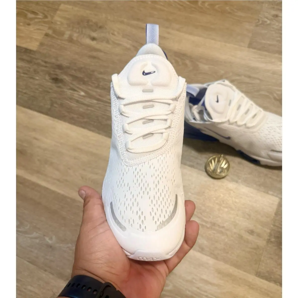 Nike shoes - Nike Air Max 270 Premium - IO9884-107 - White / Football Grey / Sapphire / Metallic Silver (UPC: 198728483844) 5