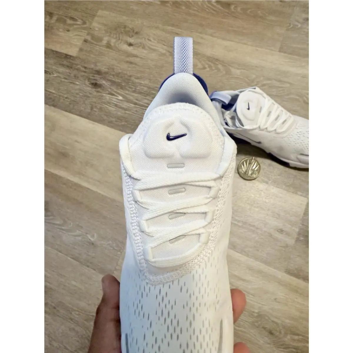 Nike shoes - Nike Air Max 270 Premium - IO9884-107 - White / Football Grey / Sapphire / Metallic Silver (UPC: 198728483844) 7