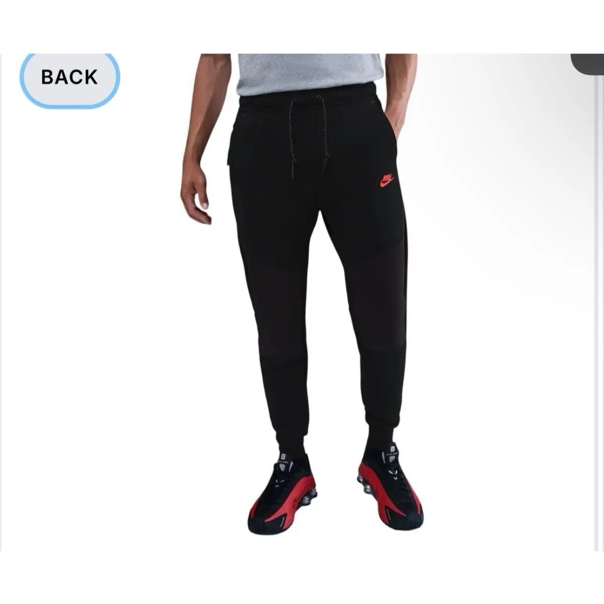 Nike Tech Fleece Jogger Pants Black Crimson Red IH4303-010 Mens Large