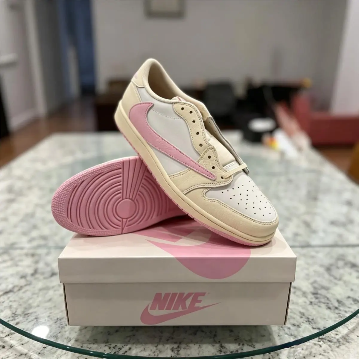 Nike shoes - Nike Air Jordan 1 Retro Low OG SP Travis Scott Shy Pink - IQ7604-100 - Pink 5