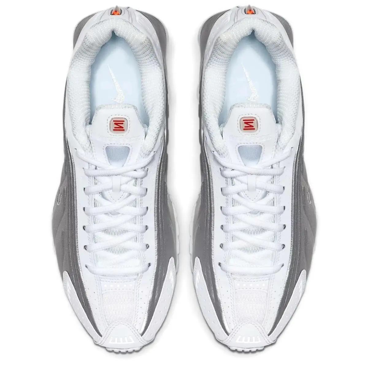 Nike shoes - Nike Shox - Shox - Silver, Manufacturer: White/Metallic Silver/Max Orange/White 8