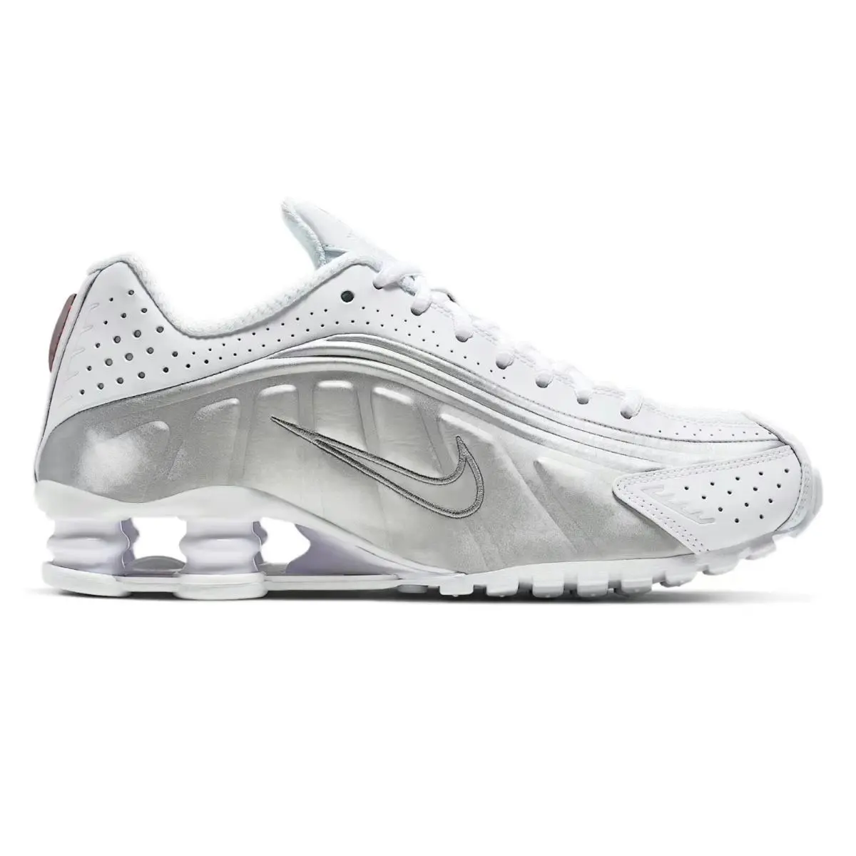 Nike shoes - Nike Shox - Shox - Silver, Manufacturer: White/Metallic Silver/Max Orange/White 9