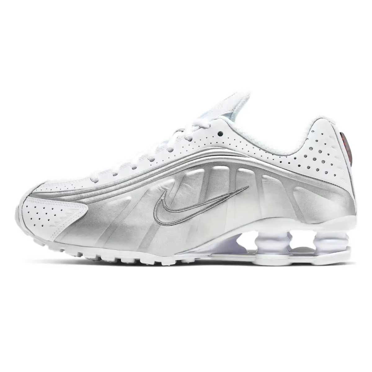 Nike shoes - Nike Shox - Shox - Silver, Manufacturer: White/Metallic Silver/Max Orange/White 20
