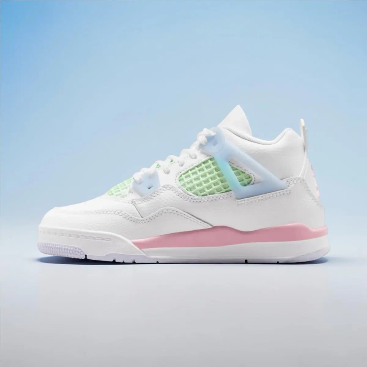 Nike shoes - Jordan 4 Retro - Retro - White/Medium Soft Pink/Half Blue-Vapor Green 0