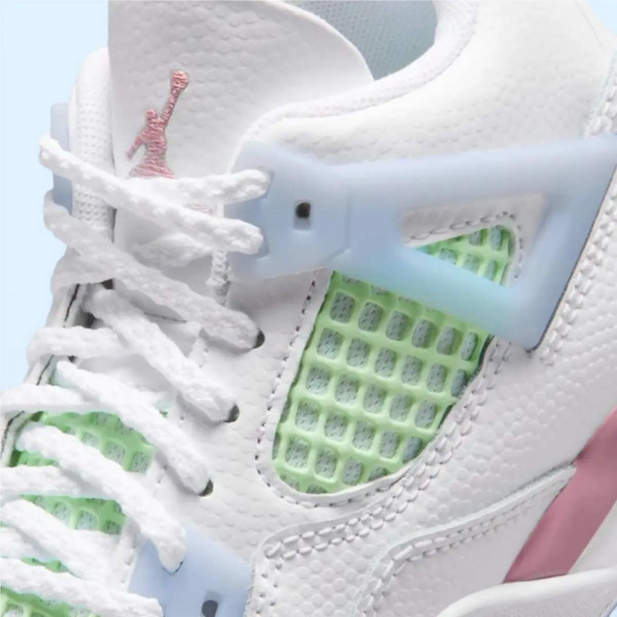 Nike shoes - Jordan 4 Retro - Retro - White/Medium Soft Pink/Half Blue-Vapor Green 2