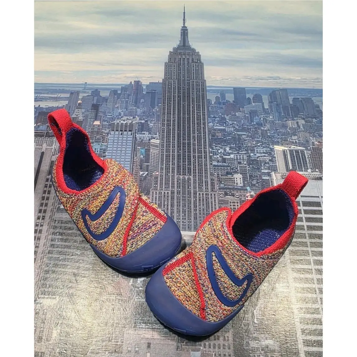 Nike Swoosh 1 Flyknit Sail/game Royal-siren Red Baby TD Toddler Sz 7c FB3244 100
