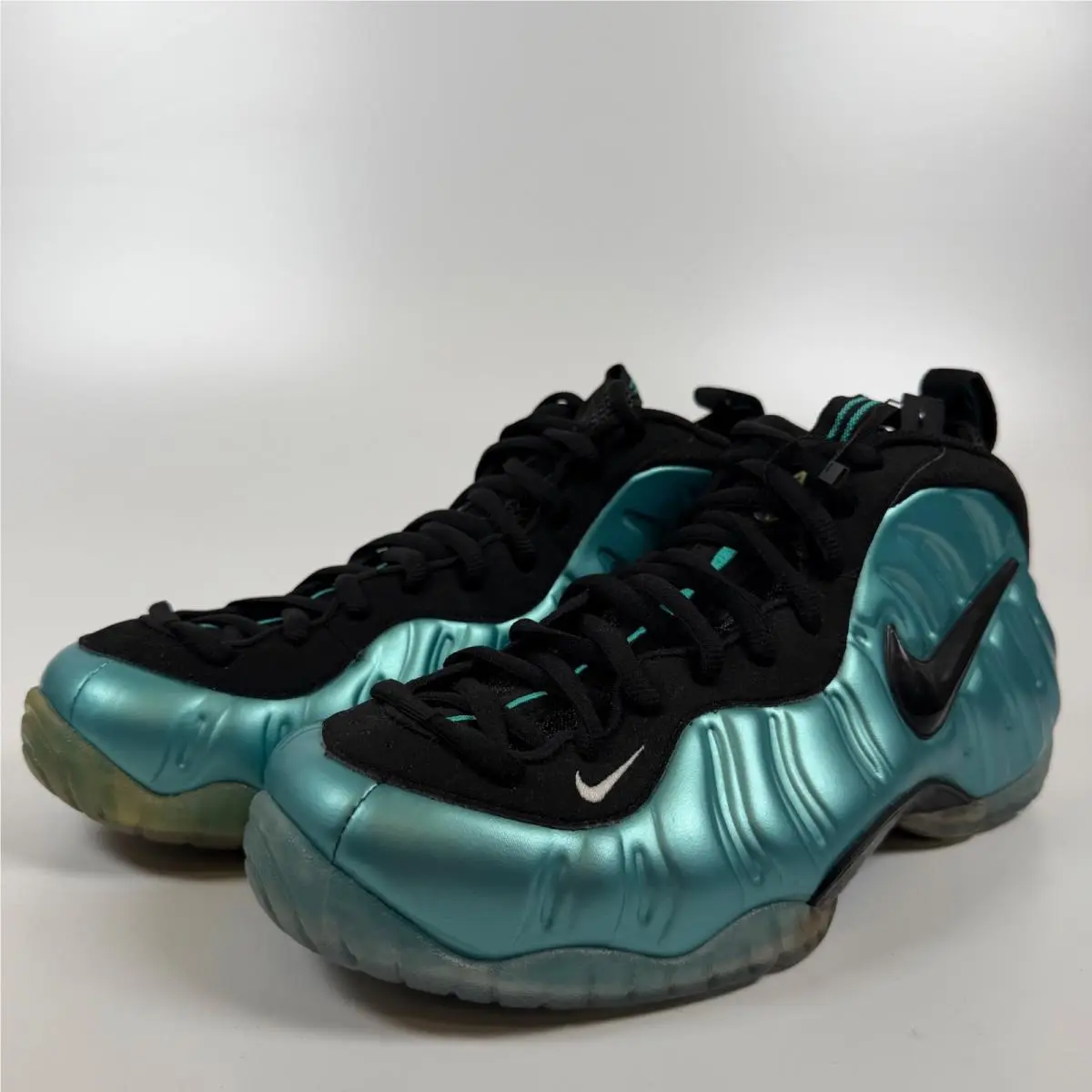 Nike Air Foamposite Pro Electric Blue Retro Black White 624041-410 Mens 10.5