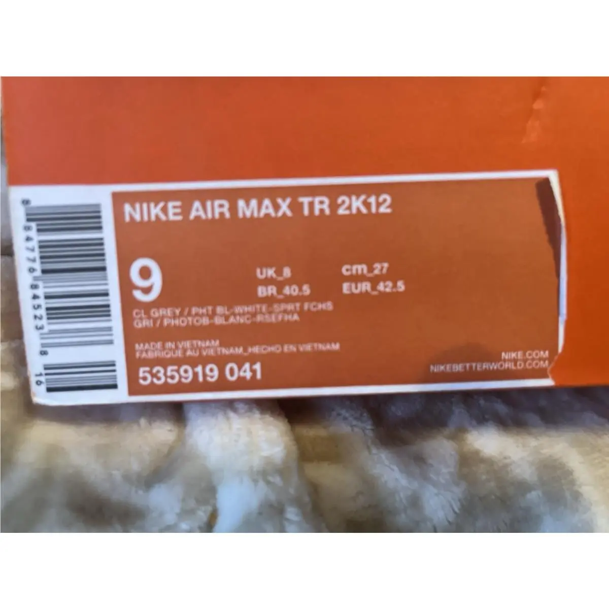 Nike shoes - air max tr 2k12 - air max - 535919 041 - blue grey white 9