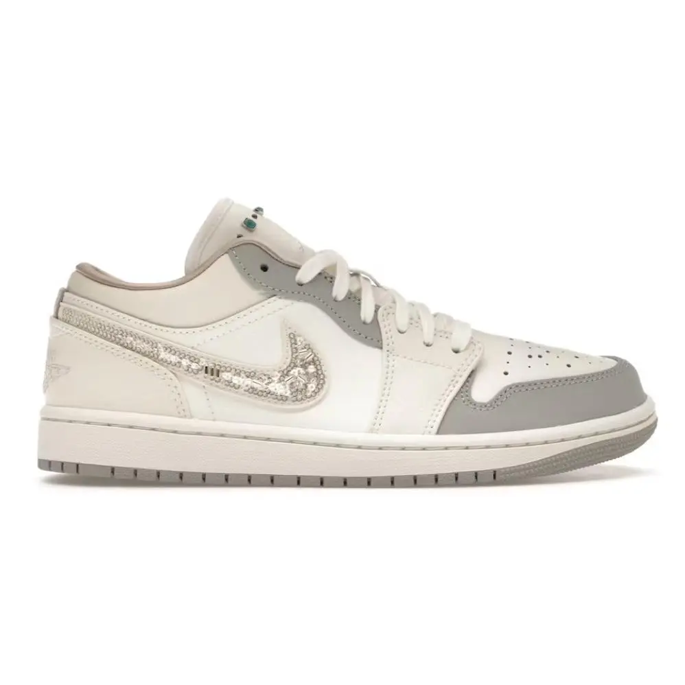 Air Jordan 1 Low Sail Soft Pearl Womens 8.5 IH7323 100 Pearl Sequin Swoosh