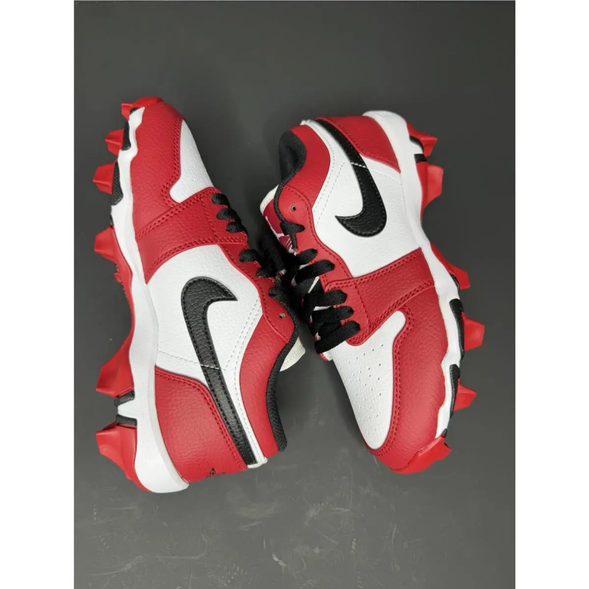 Nike shoes - Jordan 1 Low Youth Cleat - White / Black-Gym Red (UPC: 197594749481) 1
