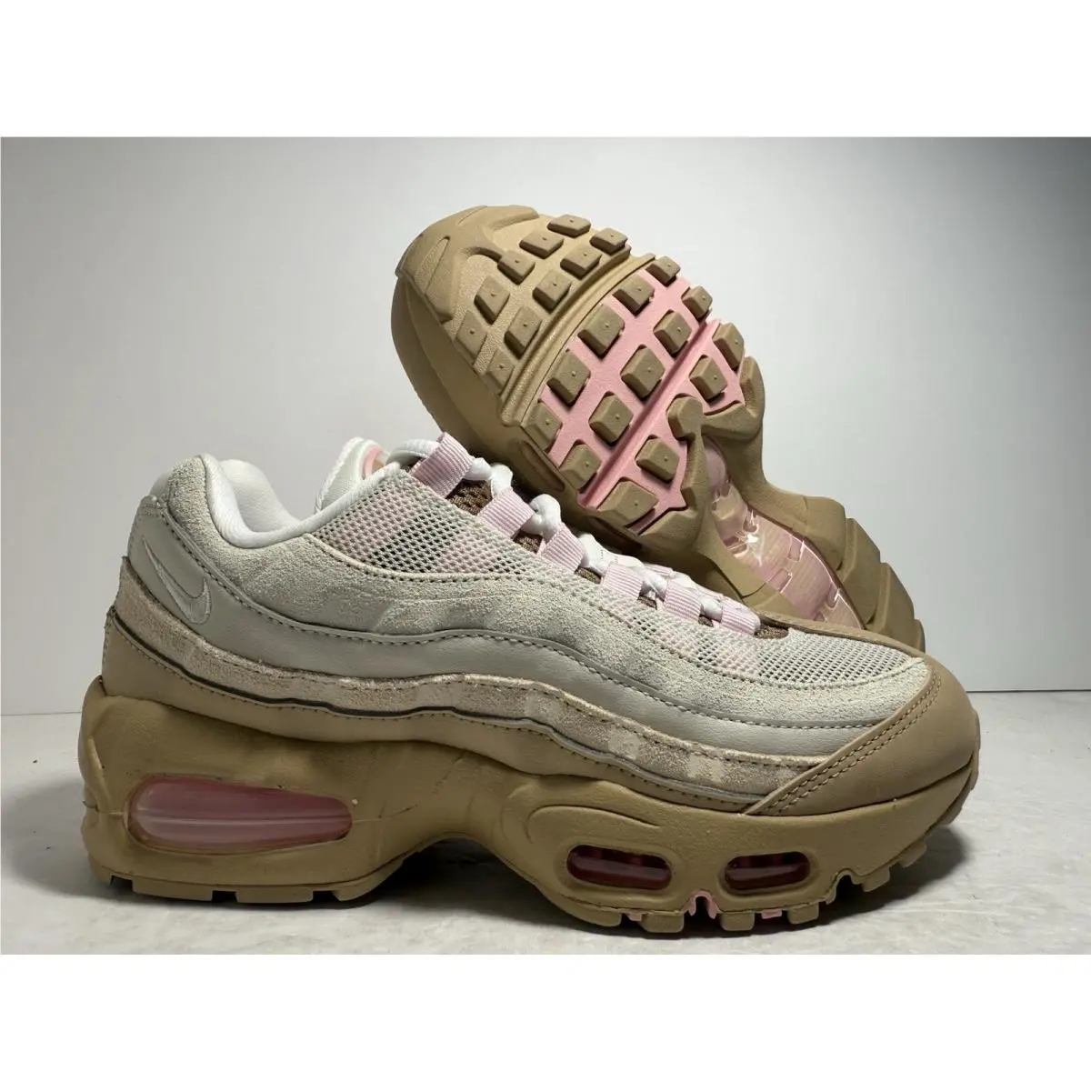Nike Women`s Size 6 Air Max 95 Big Bubble IB6396 201 Brown/white Running